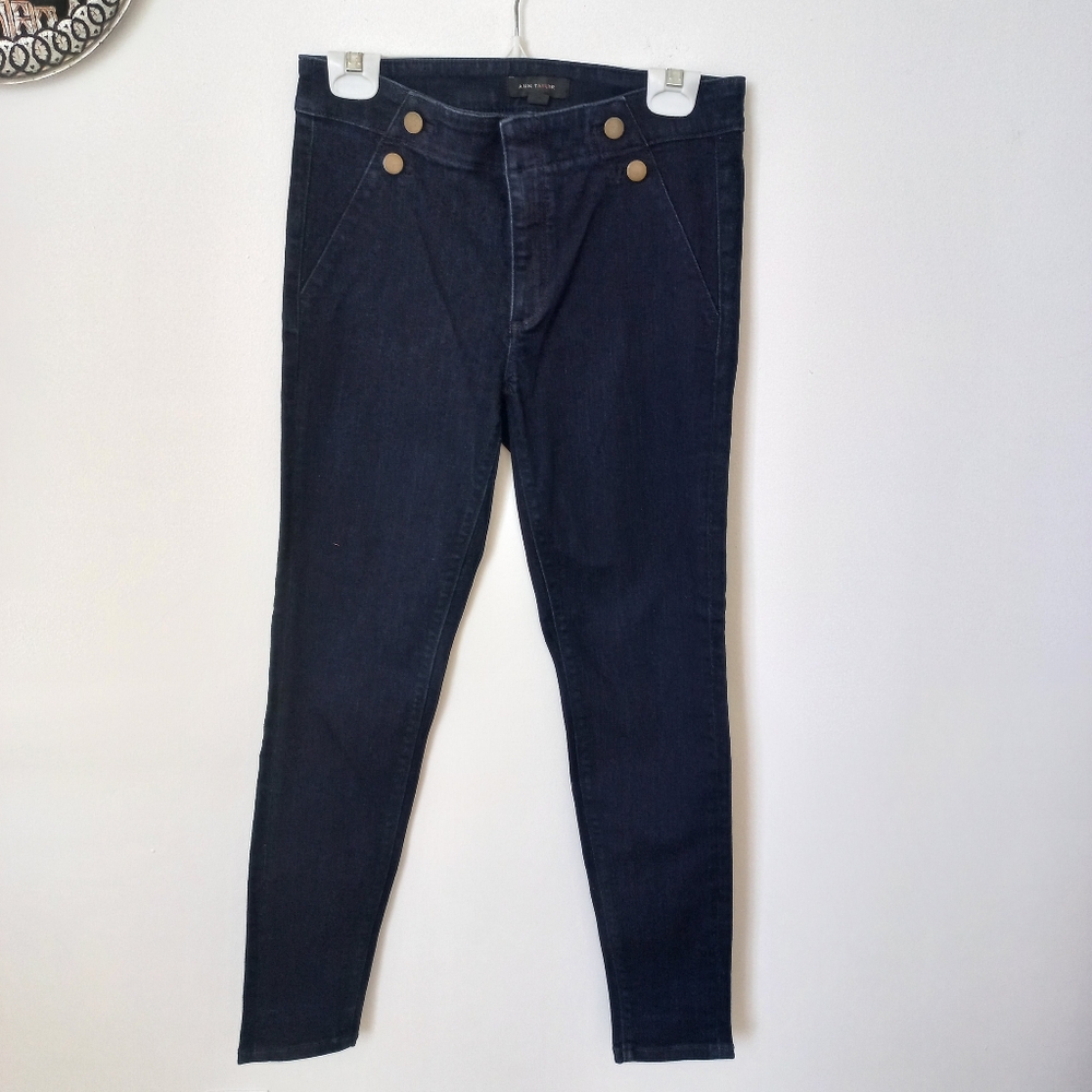 Ann Taylor Women's Blue Skinny Jeans with Stretch Denim Size 6 US
